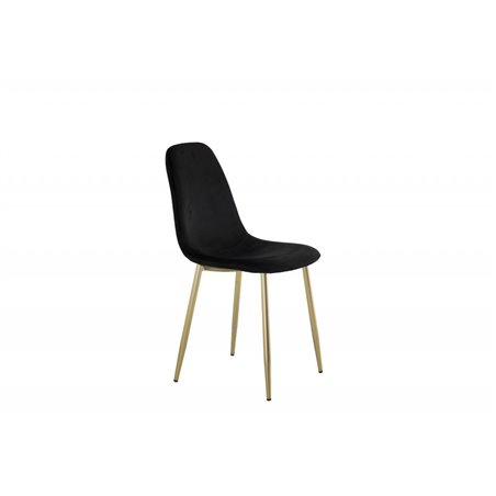 Polar Chair - Black Velvet / Matt brass leg