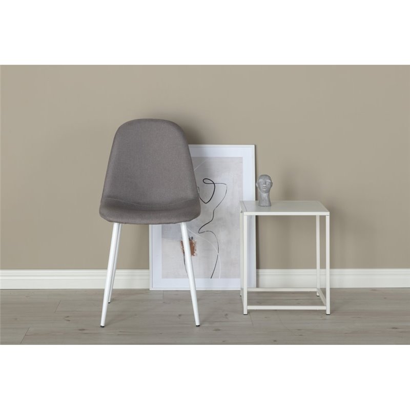 Polar Chair - Grey fabric White Legs