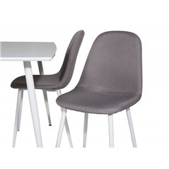 Polar Chair - Grey fabric White Legs