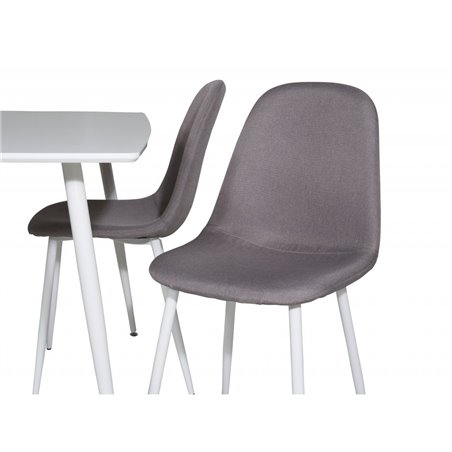 Polar Chair - Grey fabric White Legs