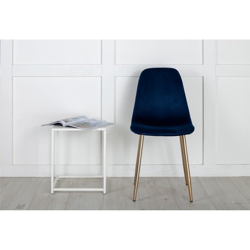 Polar Chair - Royal Blue Velvet / Matt brass leg