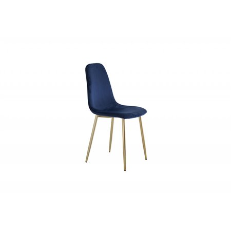 Polar Chair - Royal Blue Velvet / Matt brass leg