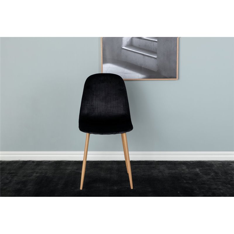 Polar Dining Chair - Oak legs / Black Velvet