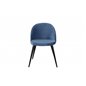 Velvet Dining Chair - Blue / Black