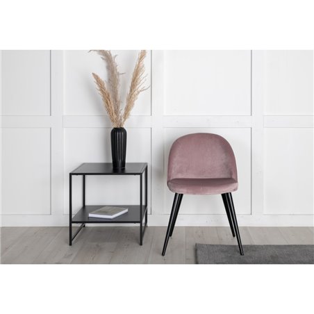 Velvet Dining Chair - Pink / Black