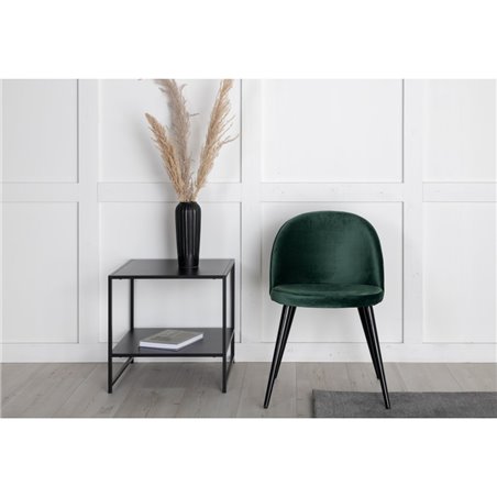 Velvet Dining Chair - Green / Black