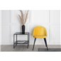 Velvet Dining Chair - Yellow / Black