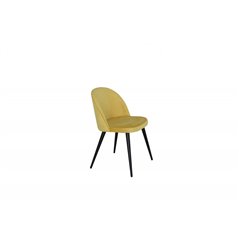 Velvet Dining Chair - Yellow / Black