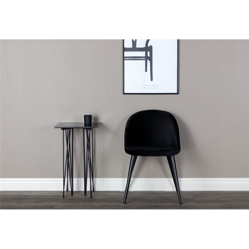 Velvet Dining Chair - Black / Black