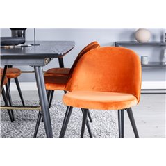 Matstol / Köksstol Velvet 2-Pack - Orange/Rost / Svart