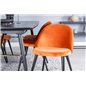 Velvet Dining Chair - Orange / Black