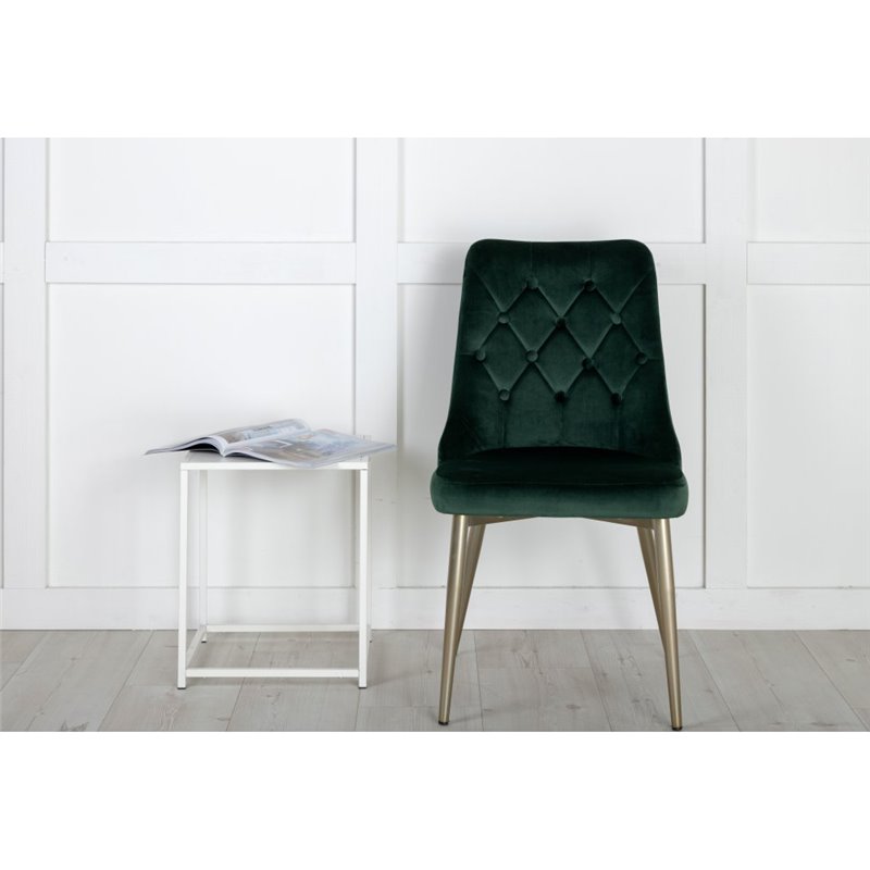 Velvet Deluxe Chair - Moss Green/Matt brass leg