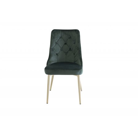 Velvet Deluxe Chair - Moss Green/Matt brass leg