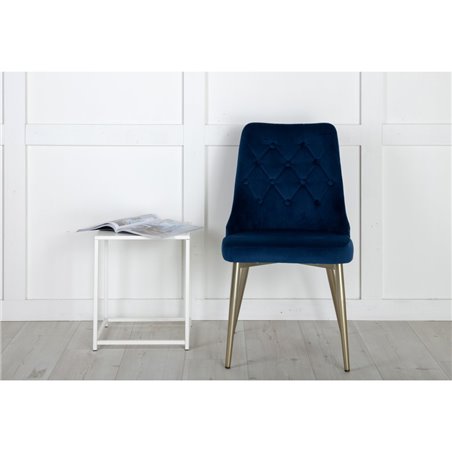 Velvet Deluxe Chair - Royal Blue/Matt Brass Leg