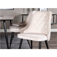 Matstol / Köksstol Velvet Lyx 2-Pack - Beige / Svart