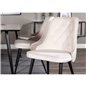 Velvet Deluxe Dining Chair - Black legs/ Beige velvet