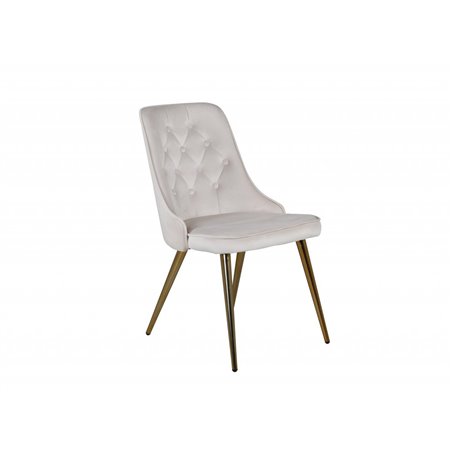 Velvet Deluxe Dining Chair - Børstet messingben / Beige Velvet