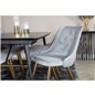 Velvet Deluxe Dining Chair - Brushed brass leg / Light GreyVelvet