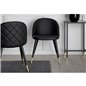 Velvet Dining chair brass w. stiches in back - Black / PU