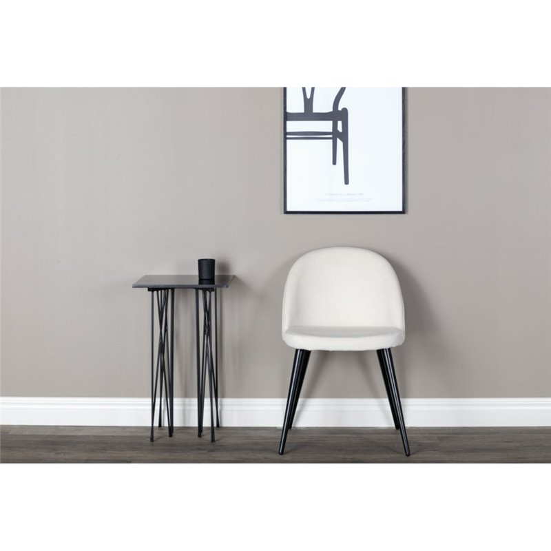 Velvet Dining Chair- Black Legs / Beige Corduroy