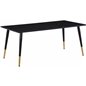 Dipp Dining Table - 180*90cm - Black Veneer / black legs w brass dipp