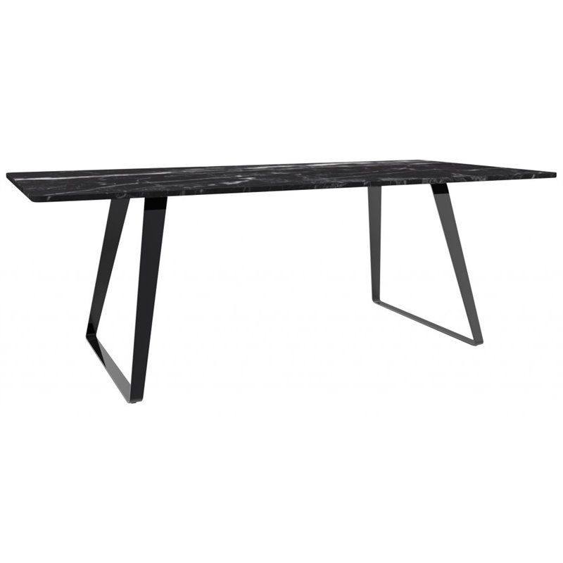 Estelle Dining Table 200*90 Black Marble / Black Legs