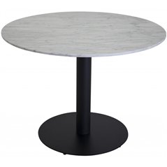 Estelle Dining Table round 106cm White marble / Black Legs