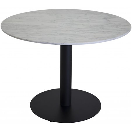 Estelle Dining Table round 106cm White marble / Black Legs