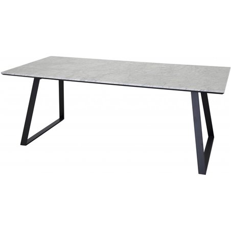 Estelle Dining Table Table 200*90 White Marble / Black Legs