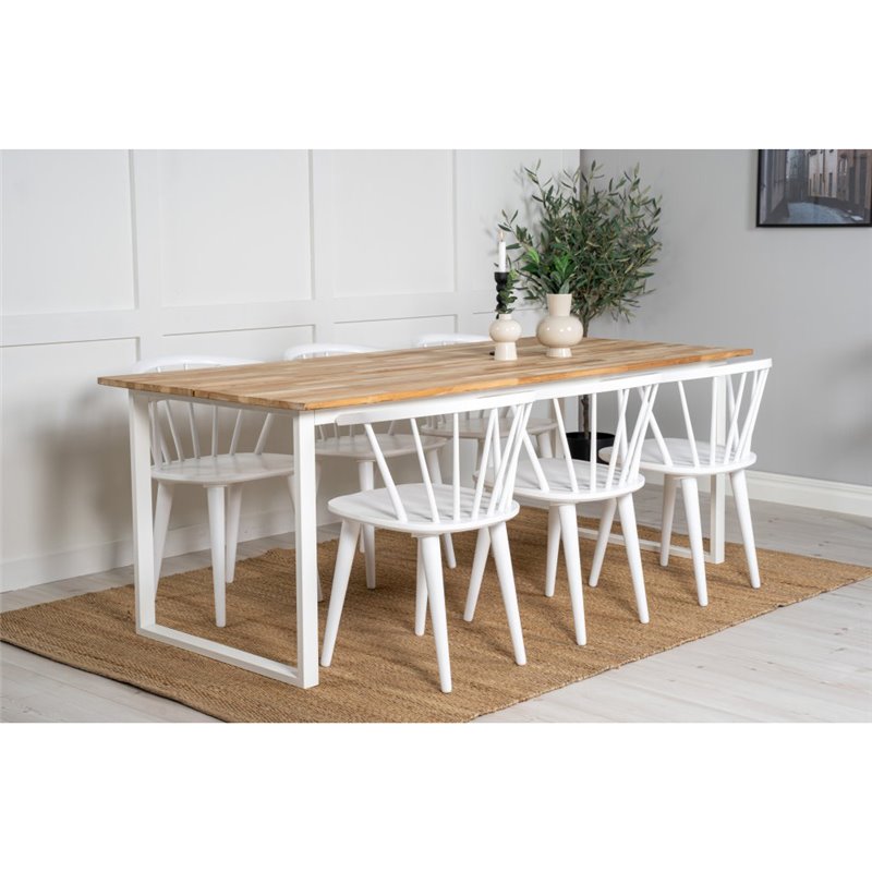 Cirebon Dining table 200*90cm - Teak / White