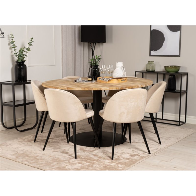 Cirebon Round Table - 140cm - Teak / Black