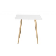 Polar dining table 75*75cm - White /oak-look legs