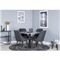 Razzia Dining Table 106cm -Grey Terazzo / Black