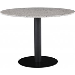 Razzia Dining Table 106cm -Grey Terazzo / Black