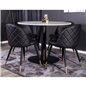 Razzia Dining Table 106cm -White Terazzo / Black