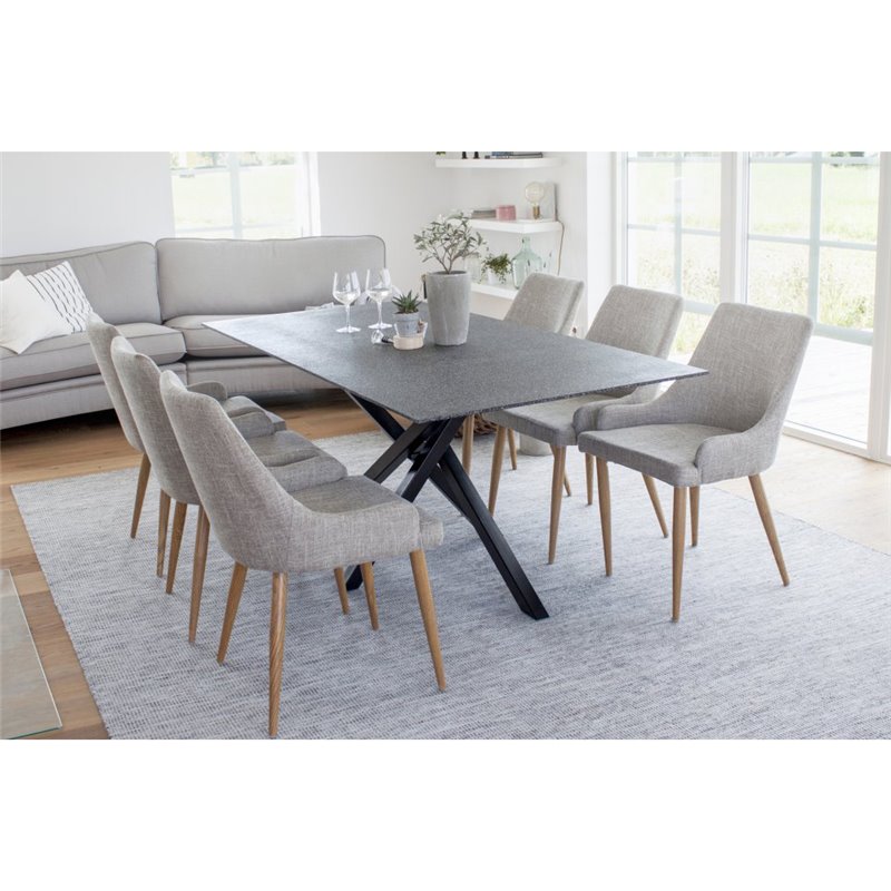 Piazza - Dining table - 180*90 - Sprayglass/Black