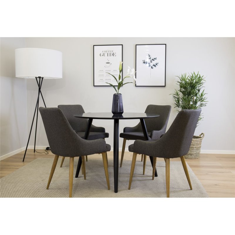 Plaza - Dining table - 100 ø - Black/Black