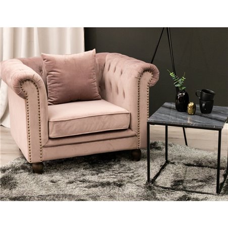 Velvet One Seater - Dusty Pink