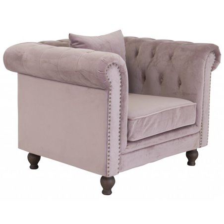 Velvet One Seater - Dusty Pink