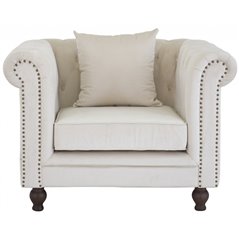 Velvet One Seater - Creme