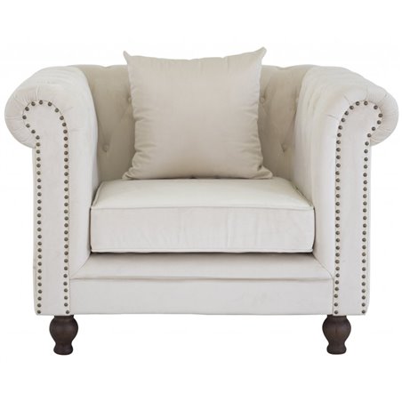 Velvet One Seater - Creme