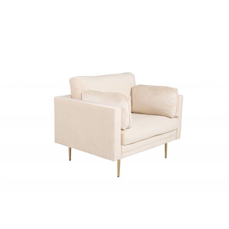 Bom - Single Chair Velvet - Creme