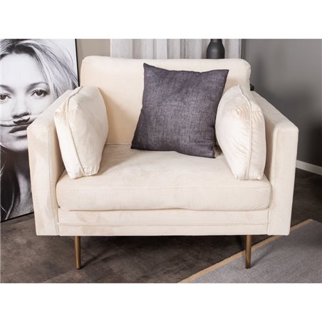 Bom - Single Chair Velvet - Creme