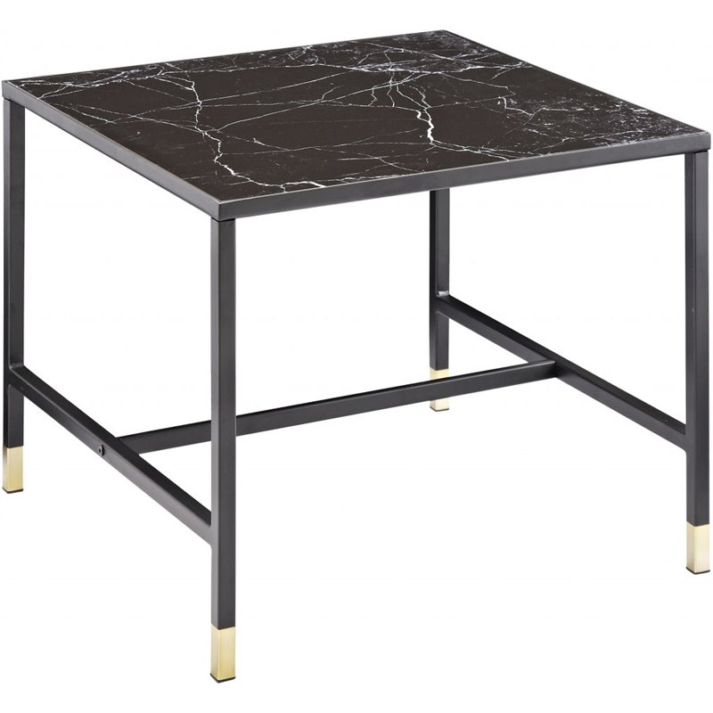 Dipp Square Sofa Table - 60*60*44 - Black / Brass