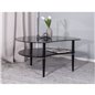 Eggsofa table - Black / Grey Smokey Glass