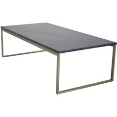 Soffbord Estelle 120 cm - Mörk Marmor / Mässing