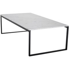 Soffbord Estelle 120x60 cm - Ljus Marmor / Svart