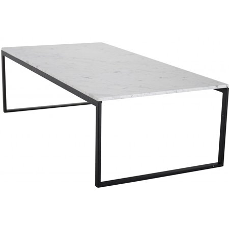 Soffbord Estelle 120x60 cm - Ljus Marmor / Svart