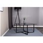 Hybrid Sofa Table - Black / Grey Smokey Glass 80*80cm