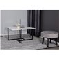 Hybrid Sofa Table 80*80 - White Terazzo/ Black